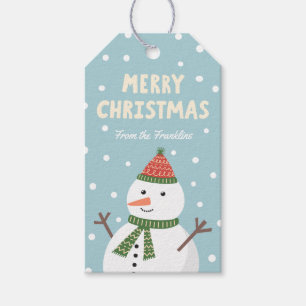 Glückliche Schneemann-Feriengeschenk-Umbauten Geschenkanhänger