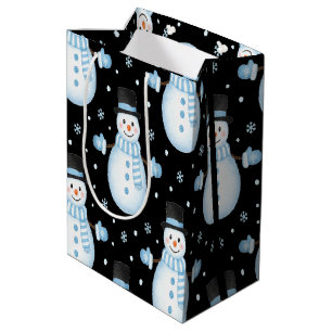 Glückliche Schneemann-Vibes Frostige Weihnachtsdes Mittlere Geschenktüte