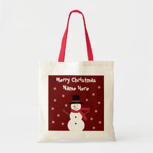 Glückliche Schneemann-Weihnachtsgeschenk-Tasche Tragetasche
