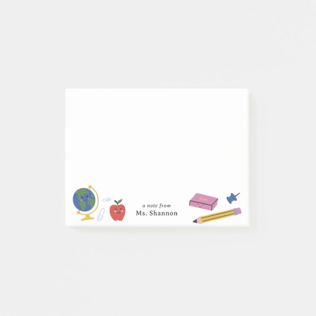 Glückliche Schulnoten des Lehrers Post-it Klebezettel (Vorderseite)