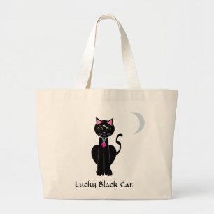Glückliche schwarze Katze Jumbo-Tasche Jumbo Stoffbeutel