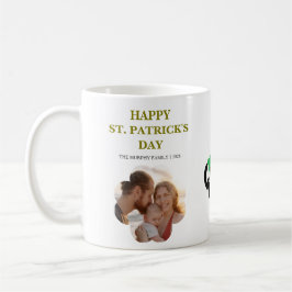 Glückliche schwarze Katze Kleeblatt Foto St. Patri Kaffeetasse