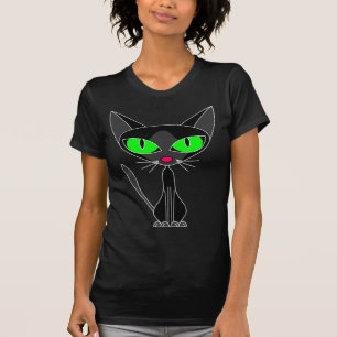 Glückliche schwarze Katze T-Shirt