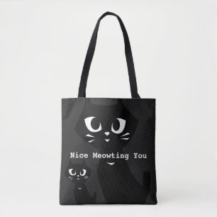 Glückliche schwarze Katzen Gruß Tasche