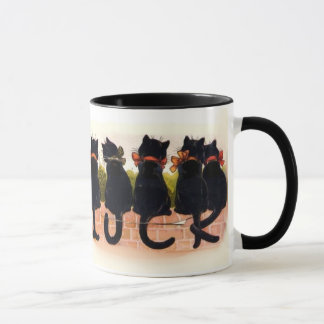 Glückliche schwarze Katzen Tasse