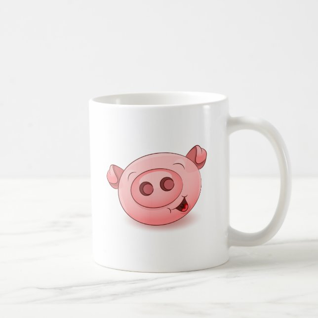 Glückliche Schwein-Ikone Kaffeetasse (Rechts)