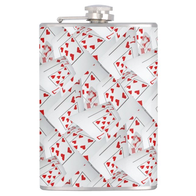 Glückliche Sevens Poker Cards, Flachmann (Vorderseite)