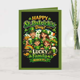 Glückliche Shamrock-Familienkollektion Karte