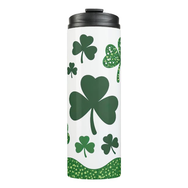 Glückliche Shamrocks  Thermosbecher (Vorderseite)