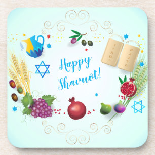 Glückliche SHAVUOT dekorative Spezies Verzierung Getränkeuntersetzer