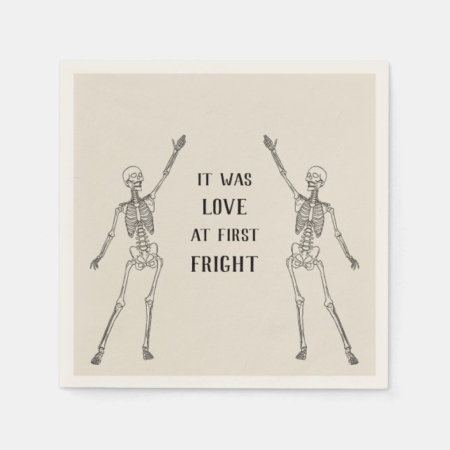 Glückliche Skelett-Verlobungsparty Serviette (Vorderseite)