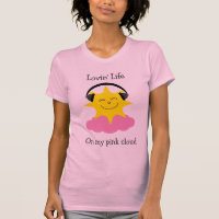Glückliche Sonne der rosa Wolke mit Kopfhörer T -