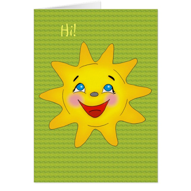 Glückliche Sonne - Karten-Schablone (Vorne)