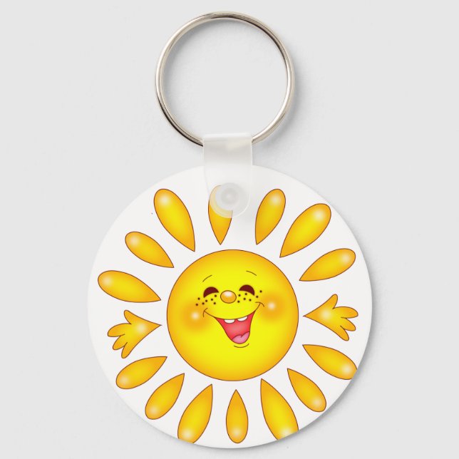 glückliche Sonne Schlüsselanhänger (Vorderseite)
