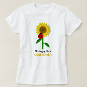Glückliche Sonnenblume Gelbe Blume Sommer T-Shirt