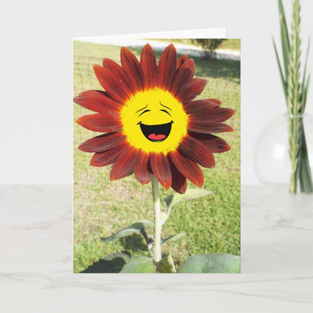 Glückliche Sonnenblume. Karte (Vorderseite)