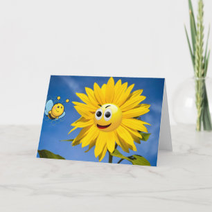 Glückliche Sonnenblume. Karte