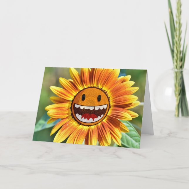 Glückliche Sonnenblume. Karte (Vorderseite)
