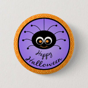 Glückliche Spinne Halloweens Toon Button