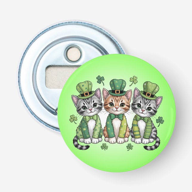 Glückliche St. Patrick’s Day-Kätzchen-47474 Flaschenöffner (Vorderseite)