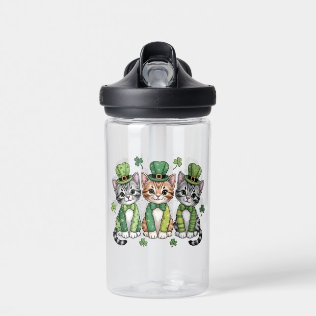 Glückliche St. Patrick’s Day-Kätzchen-47474 Trinkflasche (Vorne)