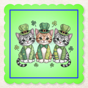 Glückliche St. Patrick’s Day-Kätzchen-47474 Untersetzer