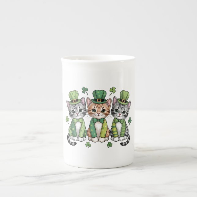 Glückliche St. Patrick's Day-Kätzchen-47474 Prozellantasse (Vorderseite)