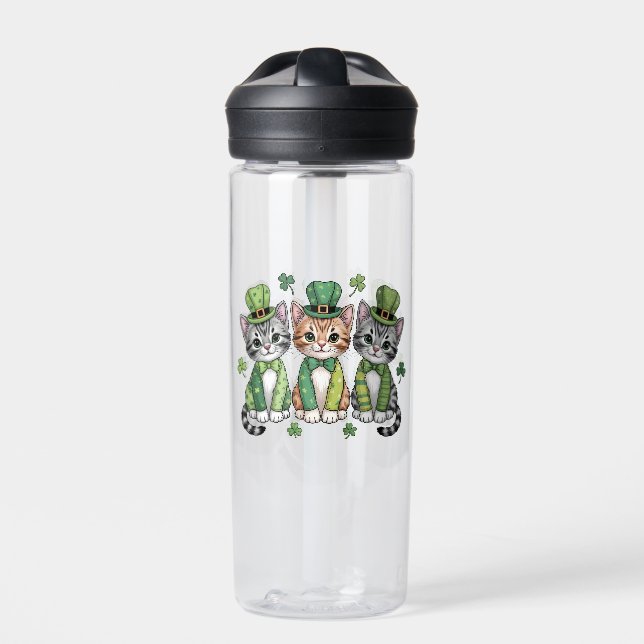 Glückliche St. Patrick's Day-Kätzchen-47474 Trinkflasche (Vorderseite)