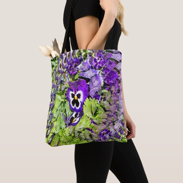 Glückliche Stiefmütterchen... Tasche (Von Nahem)