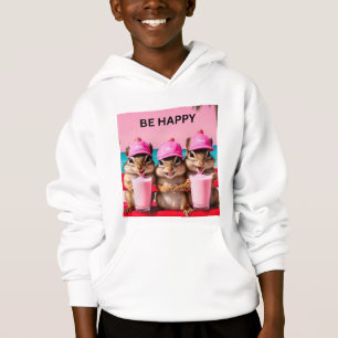 Glückliche Streifenhörnchen Erdbeermilchshakes Hoodie