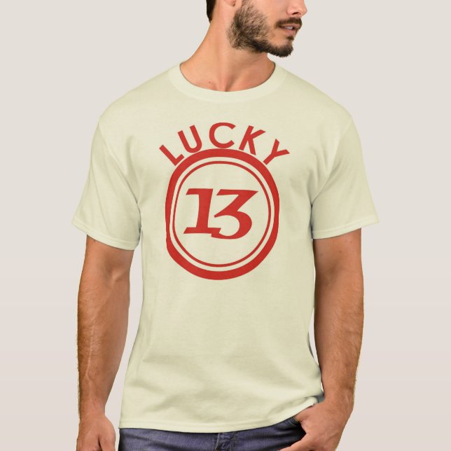 Glückliche T - Shirt Nummer 13 (Vorderseite)