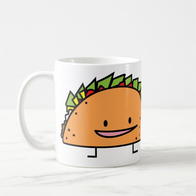 Glückliche Tacomais-Muschelrindfleischfleisch Kaffeetasse (Links)