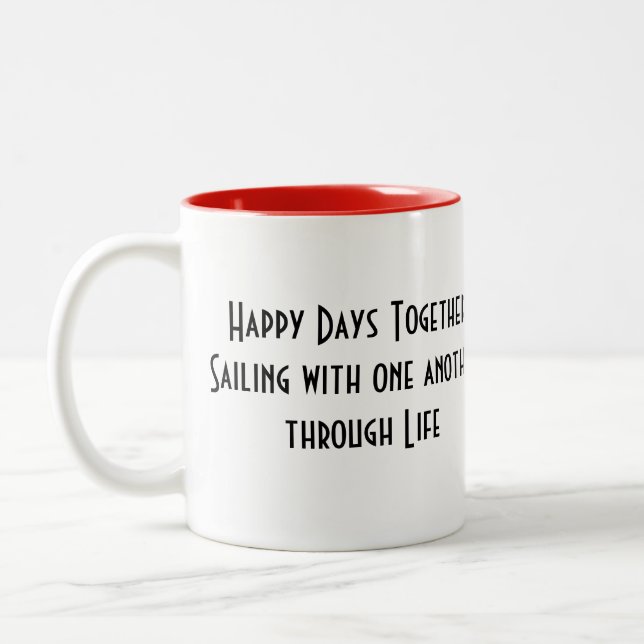 Glückliche Tagverheiratete Tasse (Links)