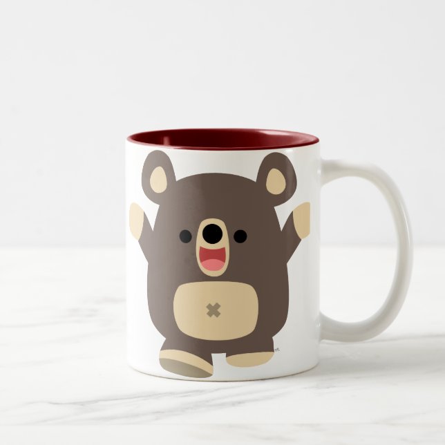 Glückliche Tasse des Cartoon-schwarzen Bären (Rechts)