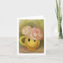 Glückliche Tasse geklappt Grußkarte Karte