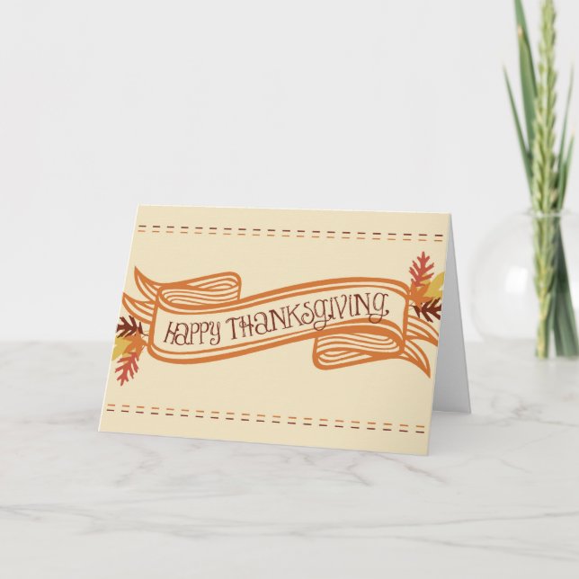 Glückliche Thanksgiving-Banner Grußkarte Feiertagskarte (Vorderseite)