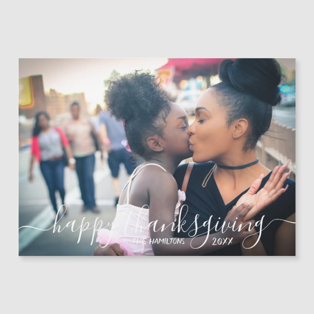 Glückliche Thanksgiving Custom Foto Magnet Card (Vorderseite)