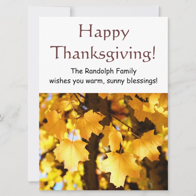 Glückliche Thanksgiving-Karten Einladungen Ihren T (Vorderseite)
