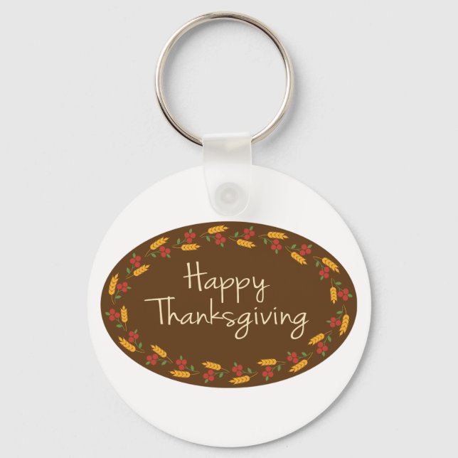 Glückliche Thanksgiving-Nachricht Schlüsselanhänger (Vorderseite)