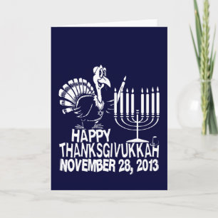 Glückliche Thanksgivukkah Gruß-Karten Feiertagskarte