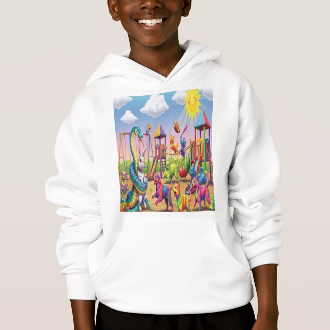 glückliche Tiere Hoodie (Vorderseite)