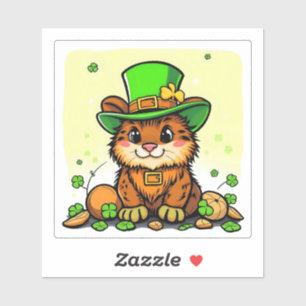 Glückliche Tiere in Tarnung - St. Patrick's Day Fu Aufkleber