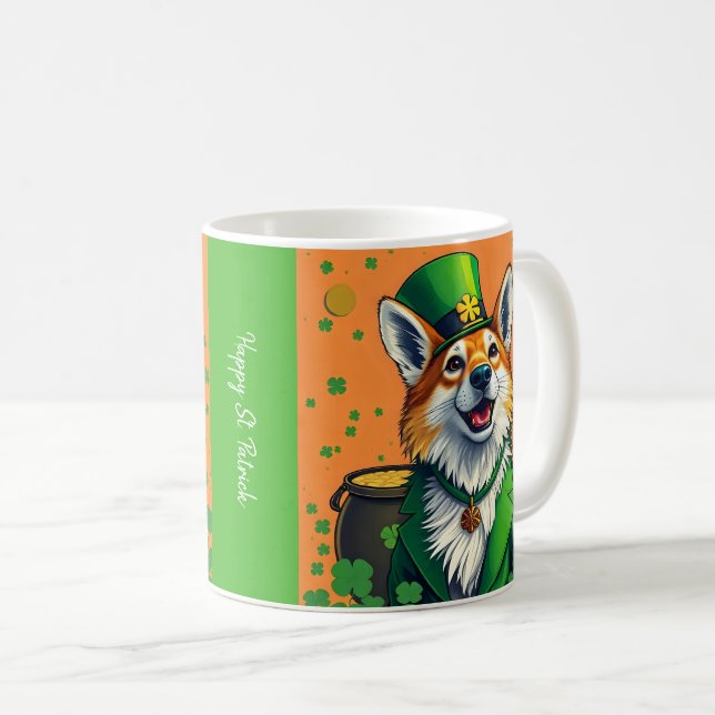 Glückliche Tiere in Tarnung - St. Patrick's Day Fu Kaffeetasse (VorderseiteRechts)