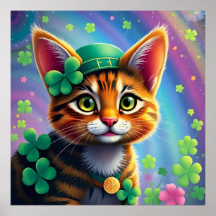 Glückliche Tiere in Tarnung - St. Patrick's Day Fu Poster