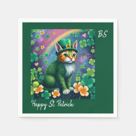 Glückliche Tiere in Tarnung - St. Patrick's Day Fu Serviette