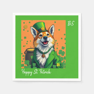 Glückliche Tiere in Tarnung - St. Patrick's Day Fu Serviette