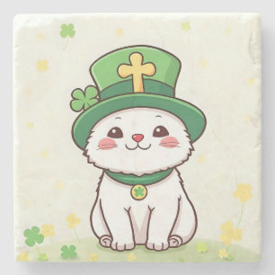Glückliche Tiere in Tarnung - St. Patrick's Day Fu Steinuntersetzer