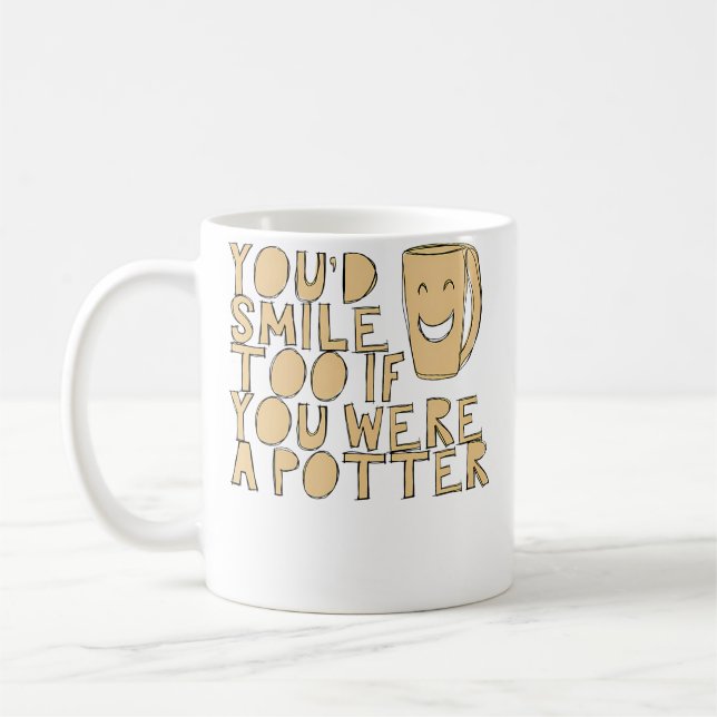 Glückliche Töpferei Kaffeetasse (Links)