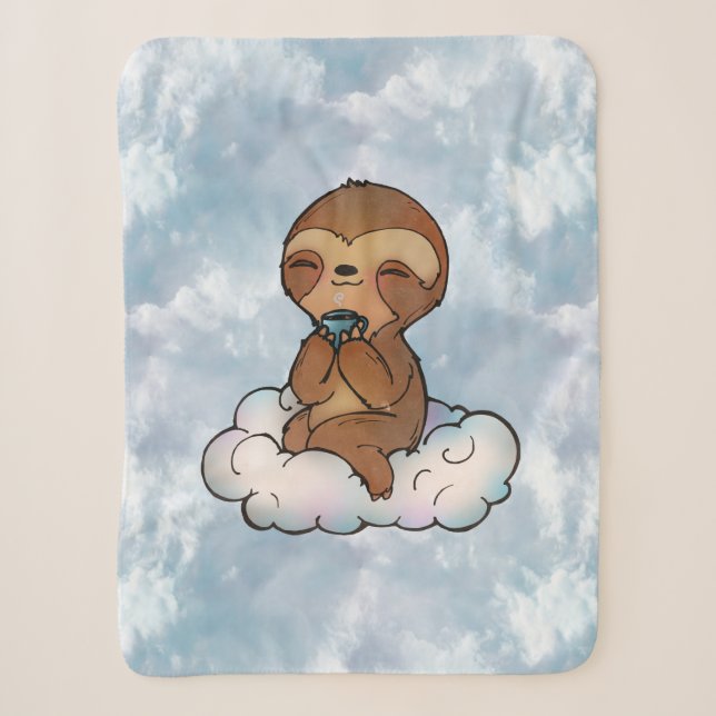 Glückliche Trägheit auf einer Wolke Sherpadecke (Vorderseite)