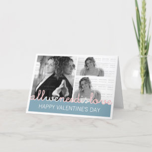 Glückliche Valentines-Foto-Gruß-Karte 3 Bilder Feiertagskarte